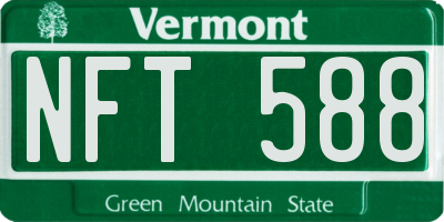 VT license plate NFT588