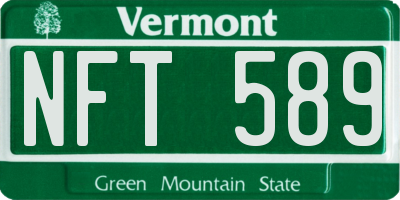 VT license plate NFT589