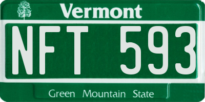VT license plate NFT593