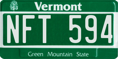 VT license plate NFT594