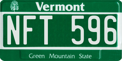 VT license plate NFT596