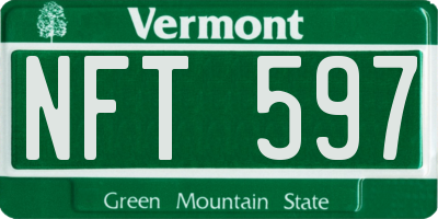 VT license plate NFT597