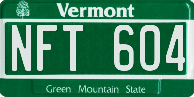 VT license plate NFT604