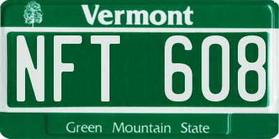 VT license plate NFT608