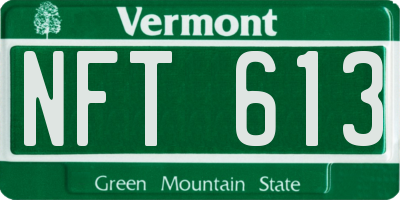VT license plate NFT613