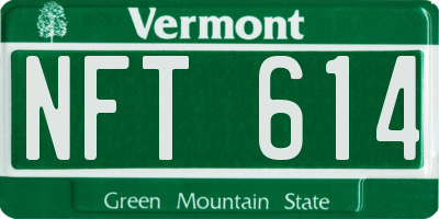 VT license plate NFT614