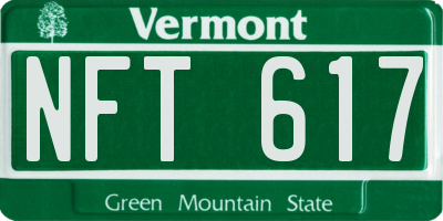VT license plate NFT617