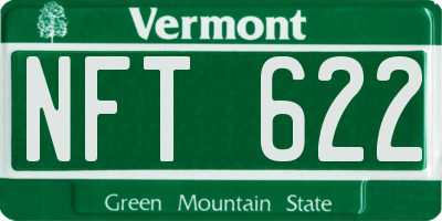 VT license plate NFT622