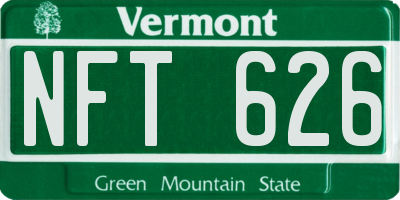 VT license plate NFT626