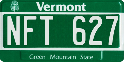 VT license plate NFT627