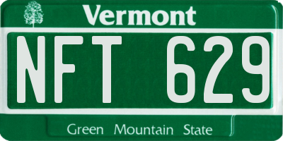 VT license plate NFT629
