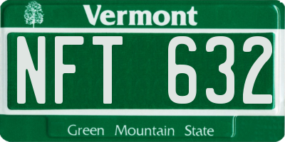 VT license plate NFT632