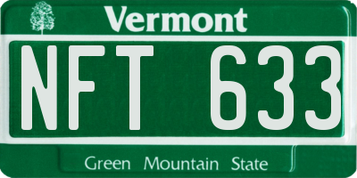 VT license plate NFT633