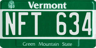 VT license plate NFT634