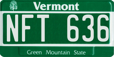 VT license plate NFT636
