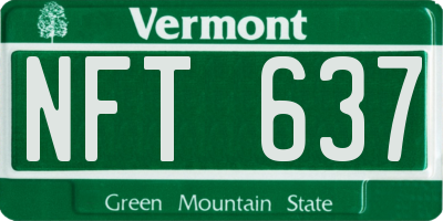 VT license plate NFT637