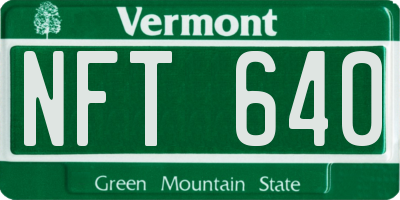 VT license plate NFT640