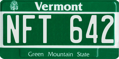 VT license plate NFT642
