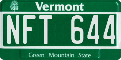VT license plate NFT644