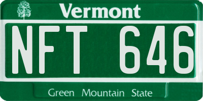 VT license plate NFT646