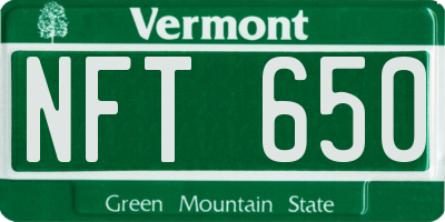 VT license plate NFT650