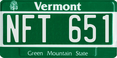 VT license plate NFT651