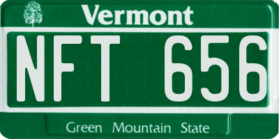 VT license plate NFT656
