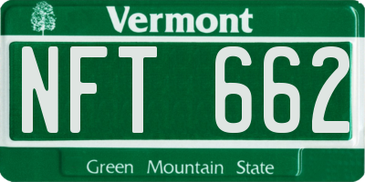 VT license plate NFT662