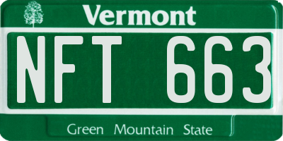 VT license plate NFT663