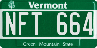 VT license plate NFT664
