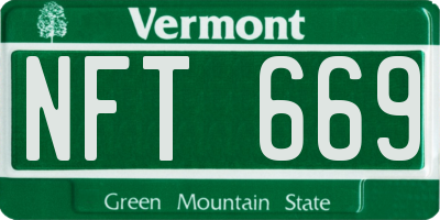 VT license plate NFT669