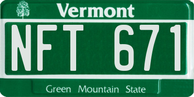 VT license plate NFT671