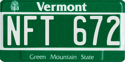 VT license plate NFT672