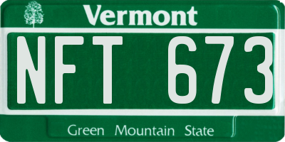 VT license plate NFT673