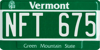 VT license plate NFT675
