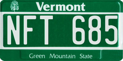 VT license plate NFT685