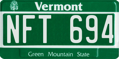 VT license plate NFT694
