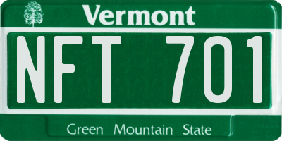 VT license plate NFT701