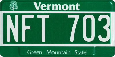 VT license plate NFT703