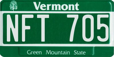 VT license plate NFT705