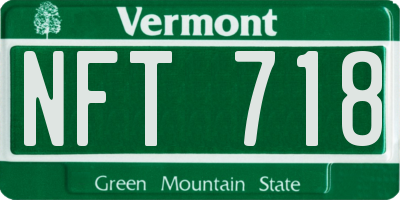 VT license plate NFT718