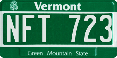 VT license plate NFT723