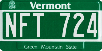 VT license plate NFT724