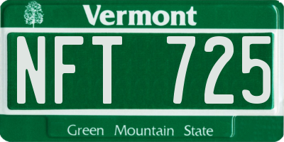 VT license plate NFT725