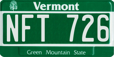 VT license plate NFT726