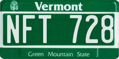VT license plate NFT728