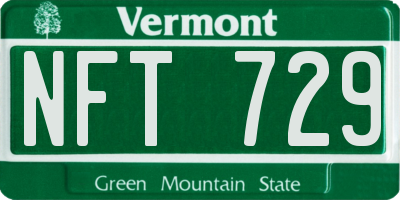 VT license plate NFT729