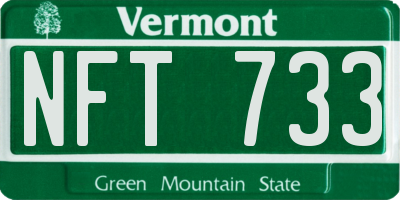 VT license plate NFT733