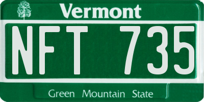 VT license plate NFT735