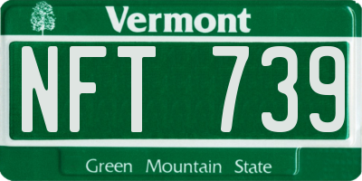 VT license plate NFT739